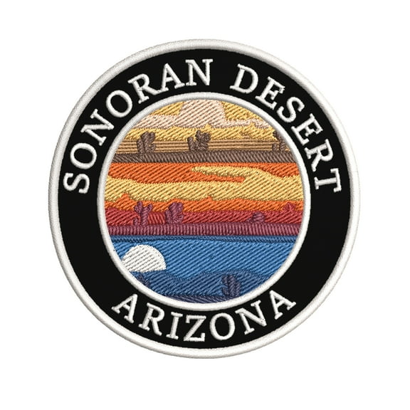 Sonoran Desert, Arizona Embroidered DIY Iron on or Sew-on Decorative Patch Badge Emblem Appliques Adventure Wildlife Vacation Travel Tourist Souvenir Series