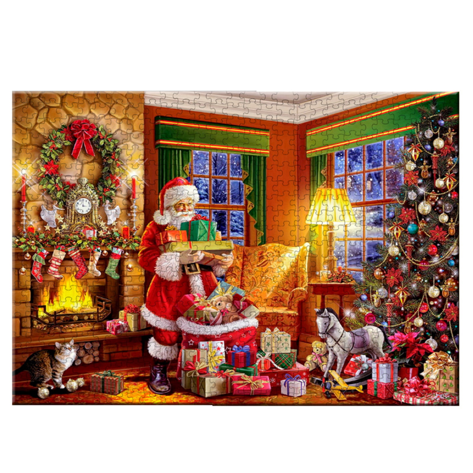 Puzzle Merry Christmas Large Jigsaw 1000 Piece Educational For Kids Adults Gift 