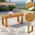 thumbnail image 6 of Hommoo 52" Solid Acacia Wood Outdoor Dining Bench, Teak-Colored Slatted Patio Bench for Backyard, Poolside & Indoor Use, Natural, 6 of 7
