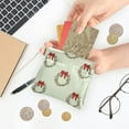 thumbnail image 5 of PU Leather Coin Purse Wallet Compact Water-Resistant Card Cases Money Organizers Christmas Wreaths and Red Bows, 5 of 7