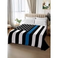 thumbnail image 3 of Full Size Flat Sheet Only, Blue White American Police Flag Soft Brushed Microfiber Bed Sheets, Honoring Law Enforcement Officers Hotel Quality Breathable Bedding Top Sheet, Easy Care, 81"x96", 3 of 9