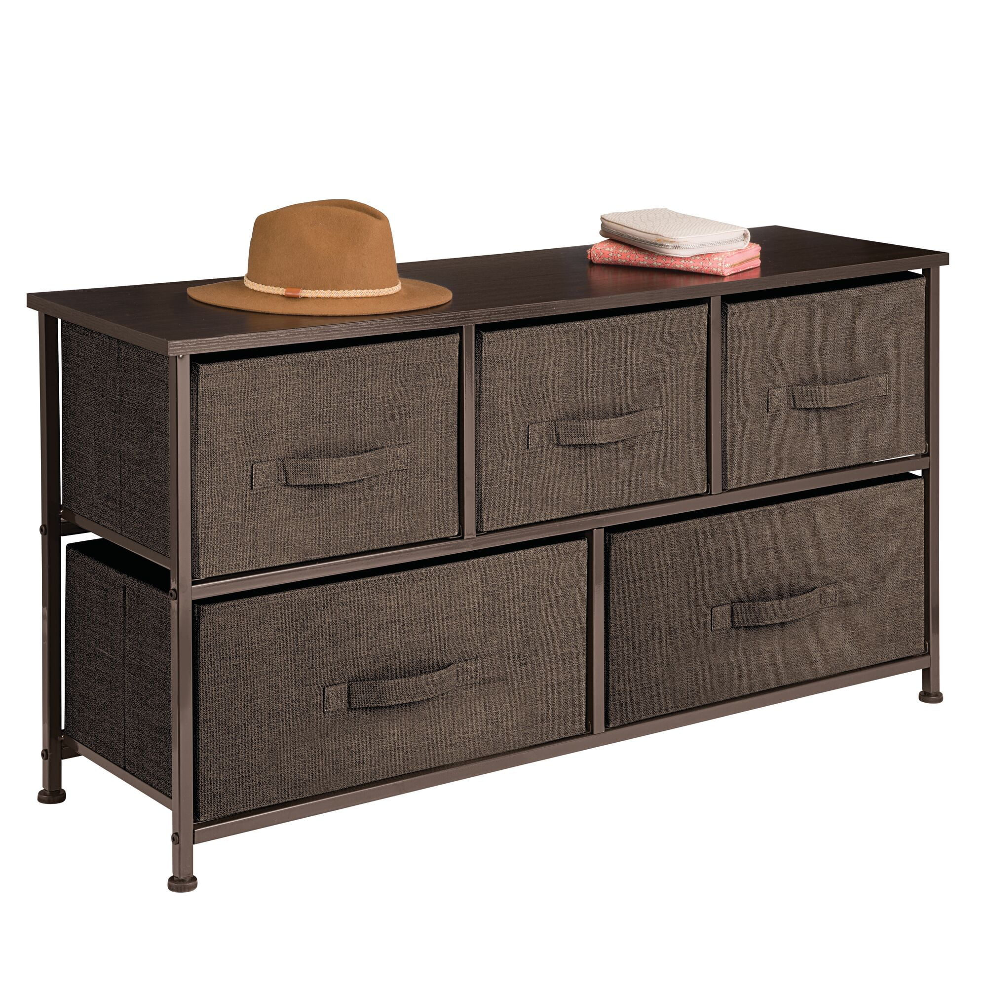 mDesign Extra Wide Dresser Storage Tower with 5 Drawers
