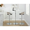 thumbnail image 2 of LumiSource Chrome Metal, Light Grey Wood, Black PU Grotto Adjustable Barstool - Set of 2, 2 of 6