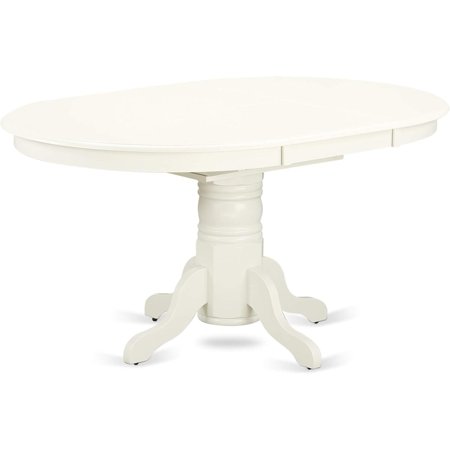 HomeStock 7 Piece Dining Room Table Set Consist of an Oval Kitchen Table with Leaf and 6 Linen Fabric Upholstered Dining Chairs 42x60 Inch Linen White Modern Dining Table Set for Dining Rooms