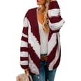 thumbnail image 1 of QWZNDZGR Womens Open Front Long Sleeve Chunky Knit Cardigan Sweaters Loose Outwear Coat, 1 of 8