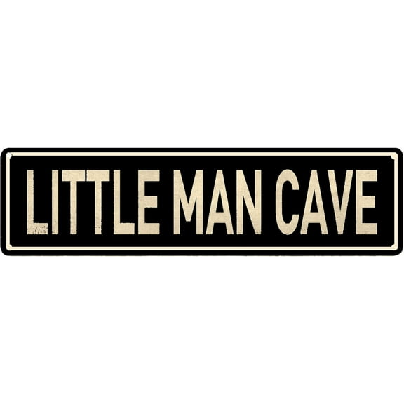 Little Man Cave Funny Street Sign , Toddler Boy Room Décor, 4" x 16" Decoration Wall Sign, Kids Room Signs For Door, Boy Décor for Bedroom, Boys Only Sign for Room Boys