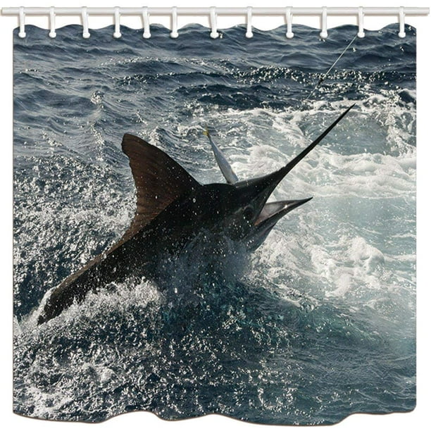 BSDHOME Fishing Dorado Jump Out Of The Water In Ocean Polyester