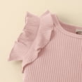 thumbnail image 7 of TOWED22 Baby Girl Clothes Letter Print Short Sleeve Romper Ruffle Tutu Shorts Set Newborn Summer Outfit Pink,6-9 M, 7 of 7
