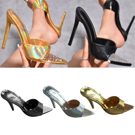 

Cethrio Women s City Heel Sandals- Wide Width with Rhinestone Roman Heel Heel Gladiator Gladiator on Clearance Silver Dressy Sandals/ Slides Size 8.5