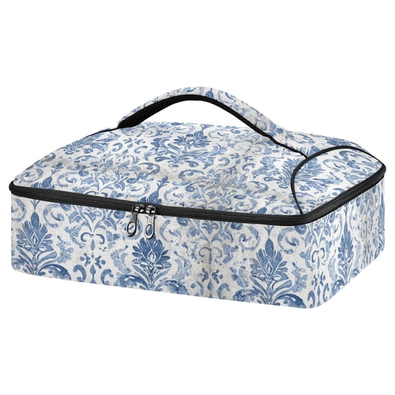 Casserole Carrier Bag Portable Casserole Travel Carry Bag for Outdoor Picnic Camping Vintage Watercolor Floral Pattern