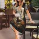 thumbnail image 3 of Easygdp Enchanted Deer In Cave para Vestido Transpirable de Mujer, Vestido Suelto de Manga Corta con Pliegues y Bolsillos para el Verano, 3 of 6