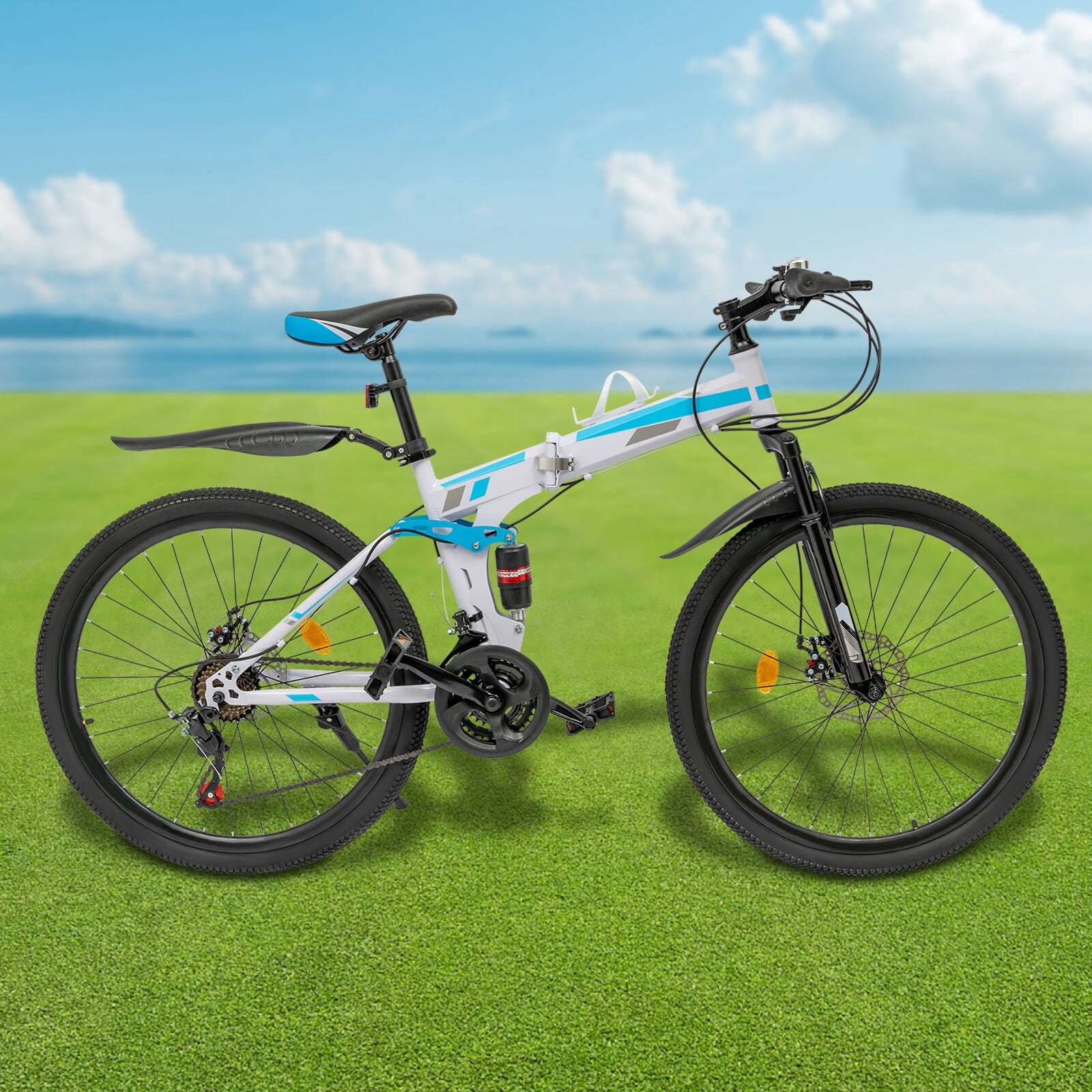 26" Folding Mountain Bike with 21-Speed Gears - Lightweight, Eco-Friendly, and Durable for Outdoor Adventures