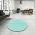 thumbnail image 4 of Ahgly Company Machine Washable Indoor Square Transitional Medium Turquoise Green Area Rugs, 7' Square, 4 of 7