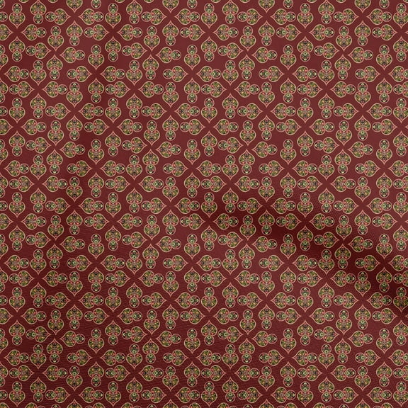 oneOone Silk Tabby Maroon Fabric Asian Floral Sewing Craft Projects Fabric Prints By Yard 42 Inch Wide
