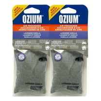 Ozium Scented Sachet Car Air Fresheners and Odor Eliminator for Car, Home Closets, Shoes, and Suitcases, Lavender Vanilla, 2-Packs