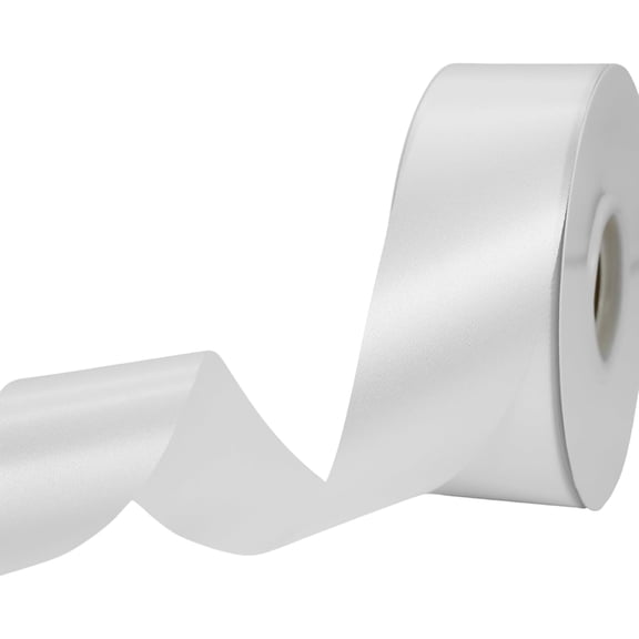 White Ribbon 1-1/2 Inch x 50 Yards Satin Ribbon Single Face Ribbon for Crafts, Gift Wrapping, Floral Bouquet, Weddings, and Decorations, with Spool