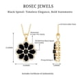 thumbnail image 6 of Rosec Jewels Natural Black Spinel Flower Pendant Necklace for Women - with Chain - AAA Quality - Ready to Gift with Jewelry Box, 18K Yellow Gold, 6 of 8