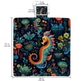 thumbnail image 2 of Hippocampus Large Waterproof Canvas Picnic Blanket with Carry Handle - Outdoor Beach Mat for Family - Foldable, Easy Clean, Sand Proof - Ideal for Camping, Hiking, Park, Travel - 79" x 59, 2 of 6