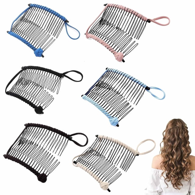Pinza para el pelo estilo banana elástica vintage, pinzas para el pelo estilo banana para mujer, para cabello grueso, pinzas para el pelo estilo banana elásticas, pinzas para el pelo estilo banana par