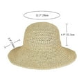 thumbnail image 3 of ZHENHONG Sun Hats for Women Summer Seaside Basin Sun Hat Outdoor Loose Straw Bucket Hat Casual SolidHeadwear Khaki, 3 of 7