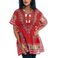 thumbnail image 1 of Unixex African Traditional Elastic Waist Dashki Top Wide Elbow Dashiki Tunic Top, 1 of 2