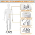 thumbnail image 6 of FreeLung Adjustable Plastic Metal, Display Dress Male Full Body Mannequin, 73", White, 6 of 6