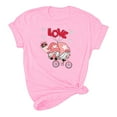 thumbnail image 5 of Fesfesfes Gym Shirts Women's Valentine's Day Love Printed Short Sleeved T-shirt Top Short Sleeved Round Neck Top/Shirt Women Essentials XL(US:10), 5 of 6