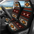 thumbnail image 2 of Pzuqiu Southwestern Aztec Bear Car Bucket Seat Rear Bench Cover Steering Wheel Seat Belt Headrest Cover Center Console Armrest Pad Coasters Keychain 14 Pieces Car Interior Accessories Decor Protector, 2 of 7
