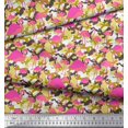 thumbnail image 3 of Soimoi Poly Georgette Fabric Camouflage Texture & Flamingo Bird Printed Fabric 1 Yard 42 Inch Wide, 3 of 3