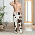 thumbnail image 2 of Fotbe Brown Cow Pantalones de Pijama para Hombre, Pantalones de Dormir, Pantalones de Casa con Cintura Ajustable y Bolsillos-X-Large, 2 of 6