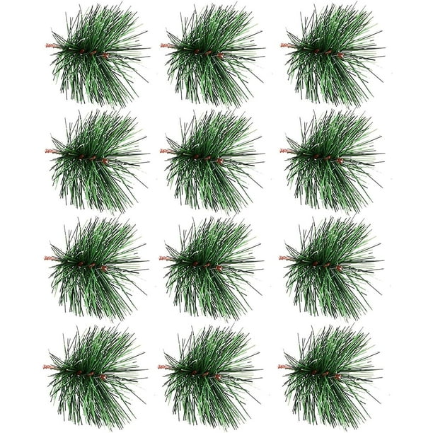 Christmas Pine Needles Artificial Pine Branches Pine Twigs Stems Picks  Green Plants Pine Needles For Diy Garland Wreath Christmas Embellishing  Decorat