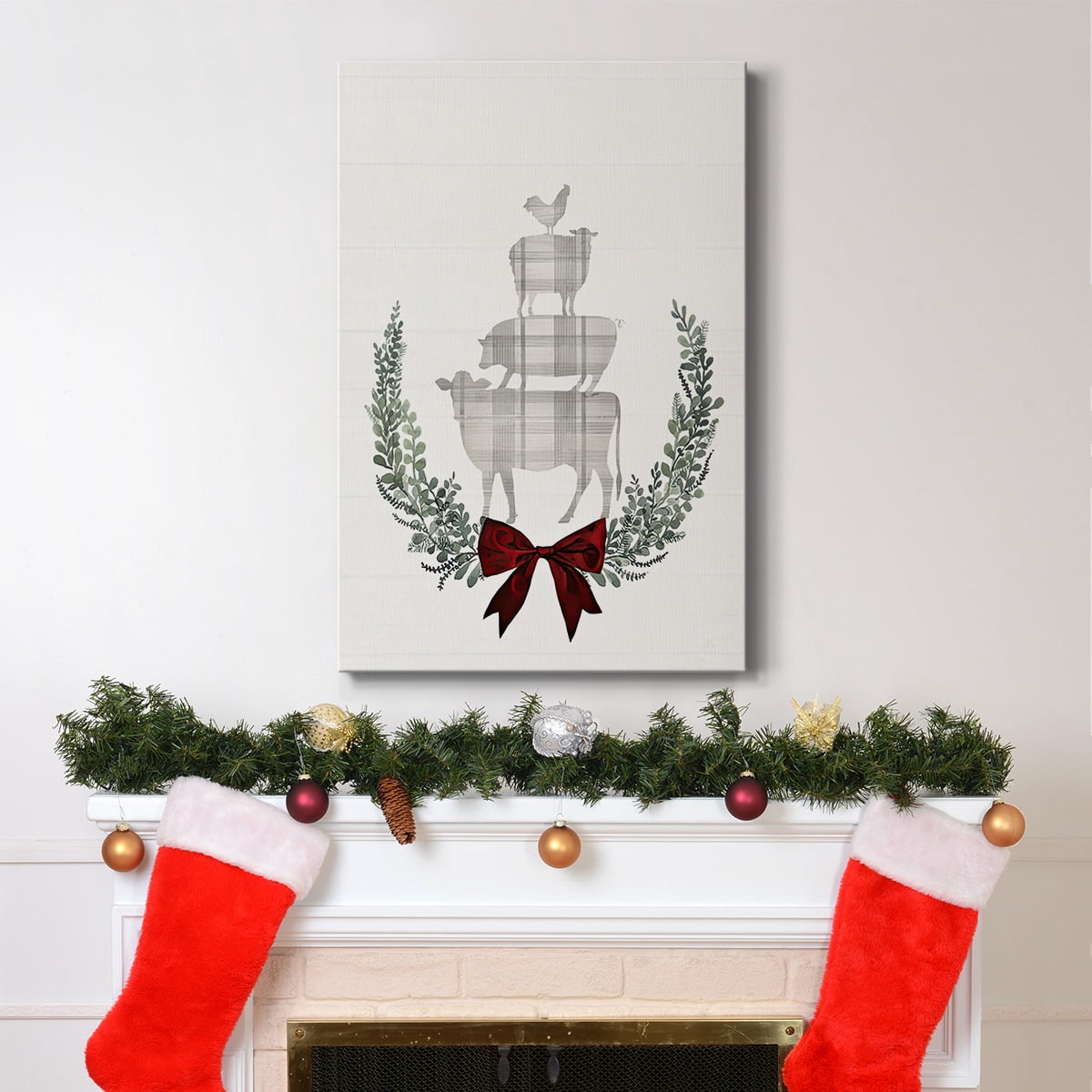 Yuletide Animals II- Gallery Wrapped Canvas