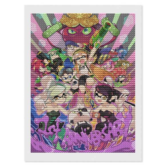 Splatoon Kits de Pintura de Diamantes para Adultos 5D DIY Diamond Art Kits Full Drill Diamond Dots para Regalo Decoración de Pared y Relajación Artes de Gemas 30*40cm