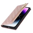 thumbnail image 7 of Dteck for Apple iPhone 14 Pro Max Wallet Case, Zipper Shoulder Strap Magnetic PU Leather Flip Folio Case with Card Holders RFID Blocking Kickstand Shockproof TPU Inner Shell Phone Cover, Rosegold, 7 of 7