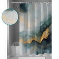 thumbnail image 3 of Abstract Marble Texture Shower Curtain Set ，Waterproof Fabric Shower Curtains Green Black Gradient Gold Crack Art Shower Curtains for Bathroom,Bathroom Decor 72"x84", 3 of 6