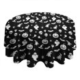 thumbnail image 4 of Black Halloween Ghost Pumpkin Pattern Round Tablecloth 60"x60",Wrinkle Wipeable Table Cloth for Kitchen Dining Room Picnic Patio Party, 4 of 6