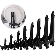 Black 3-12inch Plastic Easels Plate Display Stands Picture Frame Stand Holder to Display Stand Picture Easel at Weddings, Home Decoration(7inch 12PCS)