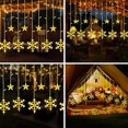 thumbnail image 7 of Qoosea Curtain String Lights, 126 LED Snowflake Star Waterproof Curtain Fairy Lights, Battery Operated Christmas Decorations for Window Wall Bedroom, 7 of 7