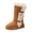 Brown, variant on Rokment Women's Fuzzy Platform Mid Calf Snow Boots Fashion Casual Suede Buckles Calf Furry Winter Warm Chunky Dress Tall Boots in Cold Weather