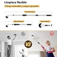 thumbnail image 4 of DASHLINE Cepillo Electrico para Ba&ntilde;o Limpieza,con 9 Cabezales de Cepillo para Polvo reemplazables,480-580RPM,Cepillo de Limpieza inal&aacute;mbrico,Mango de extensi&oacute;n Ajustab, 4 of 6