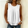 thumbnail image 5 of yillto Women Plus Size Dressy Tank Sleeveless Office Tops Casual Business Work Crewneck Pleated Shirts, 5 of 7