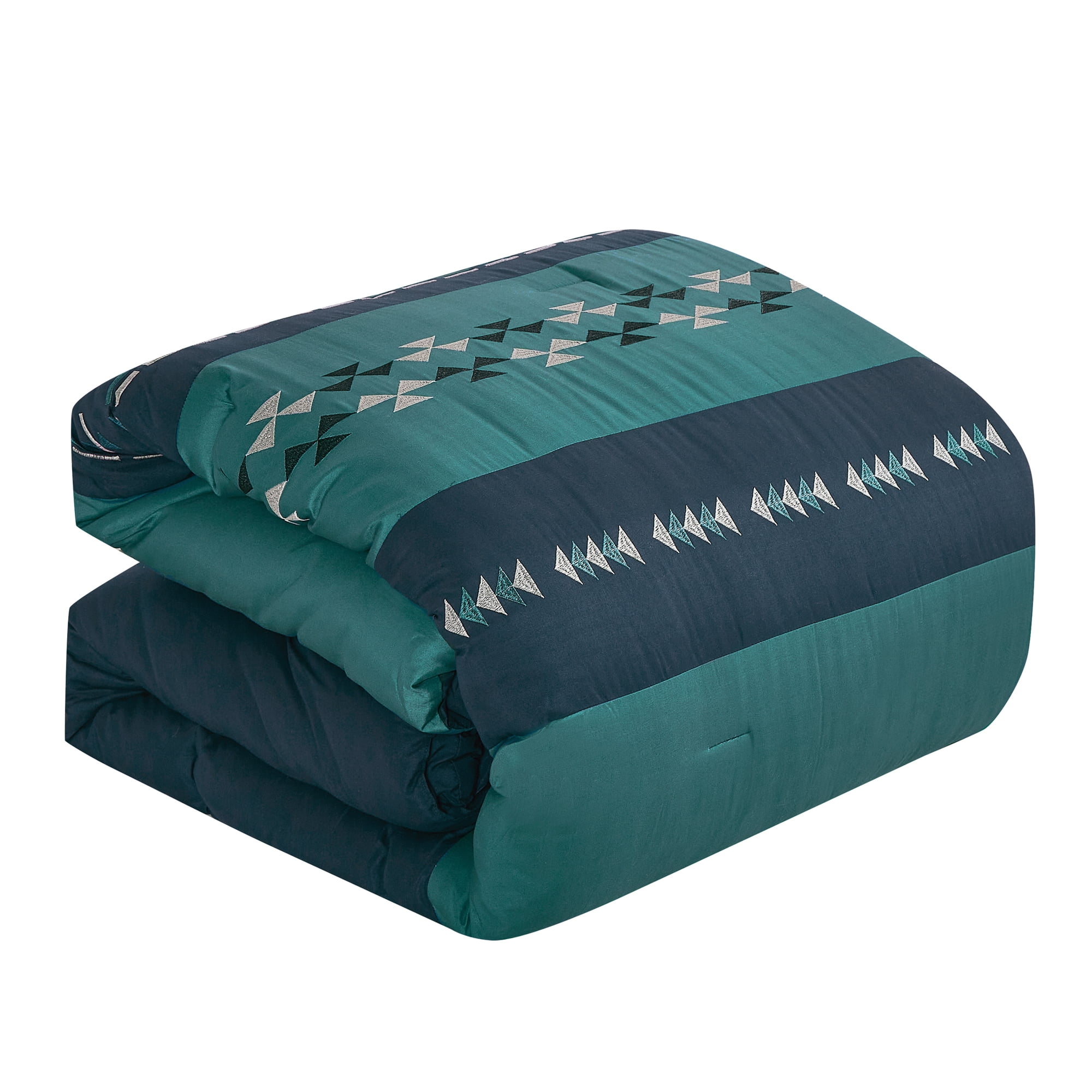 EvJk 7-Piece Luxury Comforter Set, Artisan Embroidery Detailing, Queen