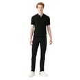 thumbnail image 5 of Avva Men's Slim Fit, Short Sleeve, Polo Neck, Sweater-Knitwear T-Shirt, Medium, Black, 5 of 6