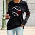 thumbnail image 2 of Holzkary Baseball Sweatshirt Women Spring Baseball Print Crew Neck Loose Casual Top Hoodie Baseball Mom Sweatshirt Funny Game Day Baseball Pullover Tops Casual Graphic Ball Long Sleeve Tee Top Black L, 2 of 4