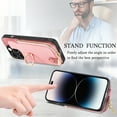 thumbnail image 4 of Feishell for iPhone 14 Pro Wallet Case, Zipper Purse with 360 Rotatable Ring Kickstand, Premium PU Leather Shockproof Magnetic Buckle Credit Card Slots Holder Phone Case for Women Men,Pink, 4 of 9