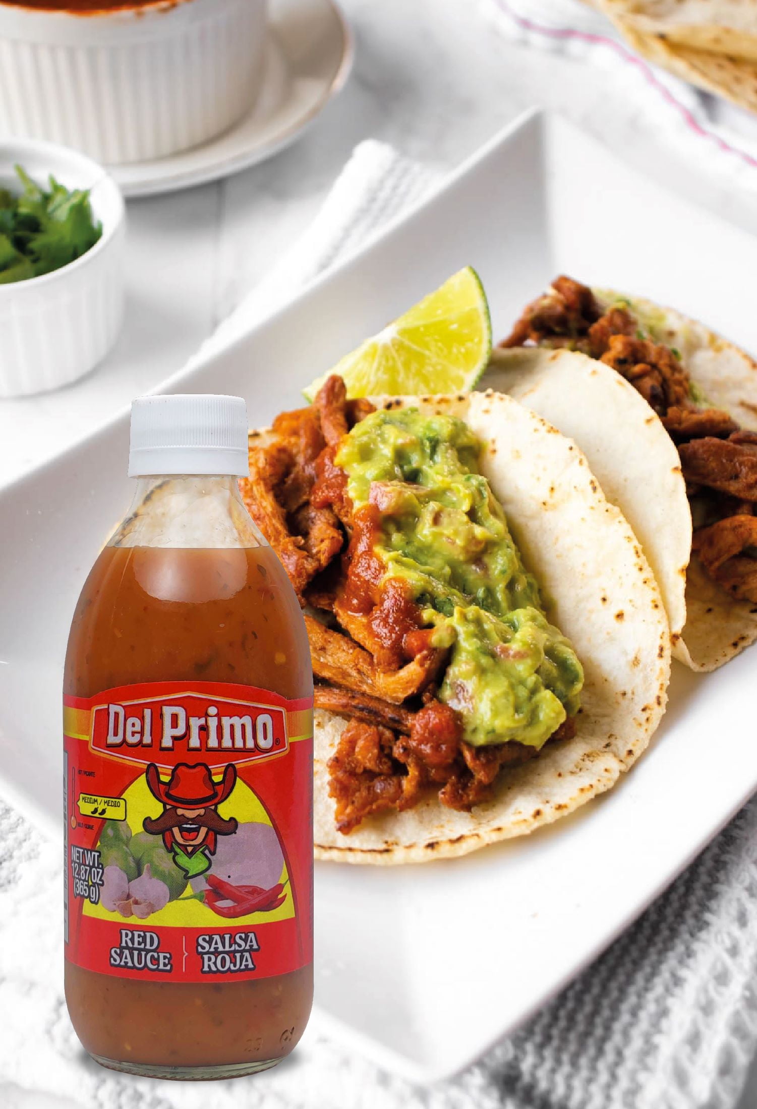 Primos Del Primo Red Sauce bottle Vegan and Gluten Free, 12.88 oz