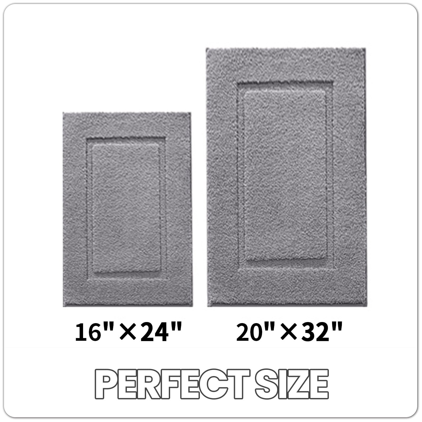 OEAKAY Traditional Shag Bath Mat, Dark Grey Soft Microfiber Bathroom Rug for Bathroom Floor, 20"x32", Machine Washable, Super Absorbent and Non-Slip