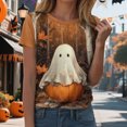 thumbnail image 2 of TOWED22 Halloween Shirts for Women T Shirt Holiday Ghost Graphic Crewneck Short Sleeve Tee Tops(Gold,S), 2 of 6