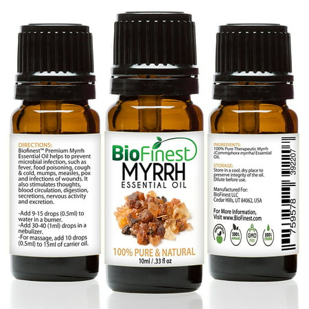 BioFinest Myrrh Oil - 100% Pure Myrrh Essential Oil - Premium Organic - Therapeutic Grade - Best For Aromatherapy - Boost Immune System - Heal Wound - FREE E-Book