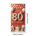 thumbnail image 3 of Yatrandify Red Theme Happy 80th Birthday Banner Golden Crown Balloon Decoration for Birthday Party Anniversary Event Celebration, 3 of 8